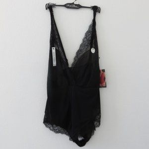 (#P) Marilyn Monroe Plunge V-Neck Stretch Lace Design Bodysuit